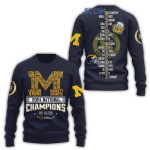2024 National Champions Go Blue Michigan Wolverines All Over Print Sweatshirt