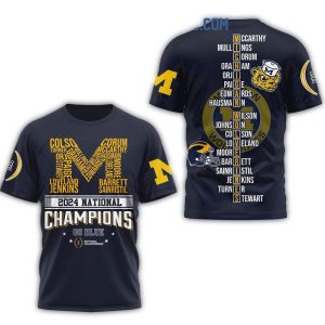 2024 National Champions Go Blue Michigan Wolverines All Over Print T Shirt