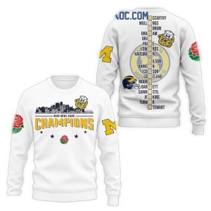 2024 Rose Bowl Game Champions Michigan Wolverines All Over Print Sweatshirt