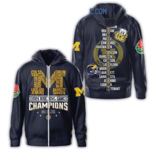 2024 Rose Bowl Game Go Blue Michigan Wolverines Champions All Over Print Hoodie