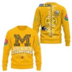 2024 Rose Bowl Game Go Blue Michigan Wolverines Champions All Over Print Sweatshirt