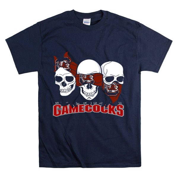 3 Skull Gamecocks Bandana South Carolina T Shirt 1 Navy