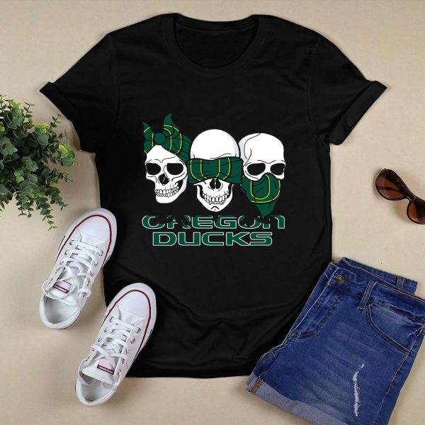 3 Skull Oregon Ducks Bandana T Shirt 1