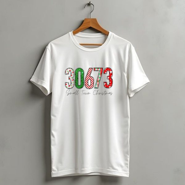 30673 Small Town Christmas Festive Numbers T Shirt 1 t shirt 1