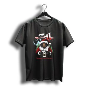 311 Bear Santa Happy Holidaze Christmas 2025 Santa Hat T-Shirt