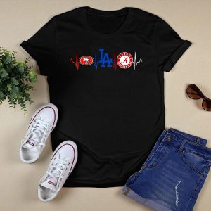 49Ers Dodgers Alabama Crimson Tide Heartbeat T Shirt