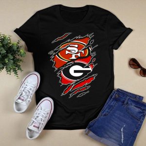 49Ers Georgia Bulldogs Sf And G Logo Merge T Shirt