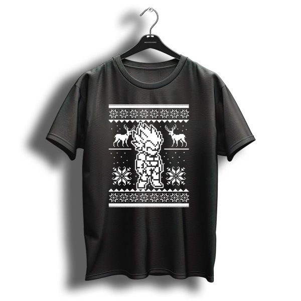 8 Bit Christmas Saiyan Prince Sweater Reindeer Snowflakes T Shirt 1 t shirt 1
