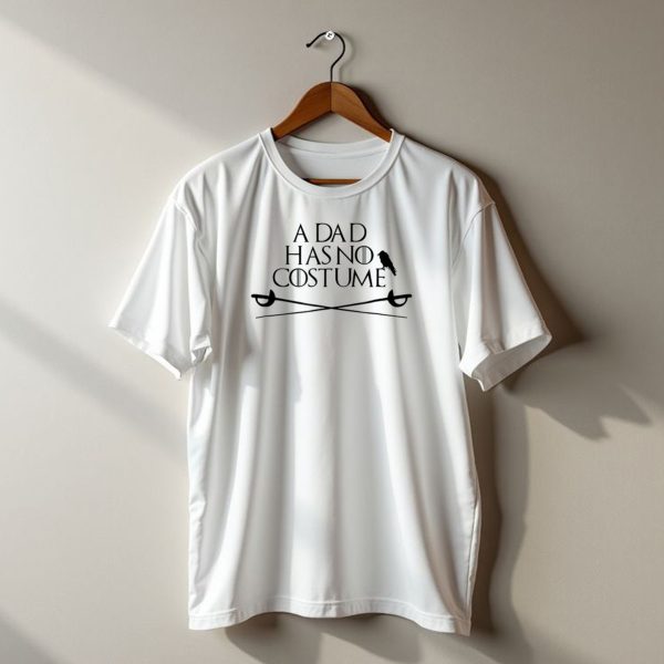 A Dad Has No Costume Funny Halloween Fencing Sword With Raven And Crossed Sabres T Shirt t shirt 1