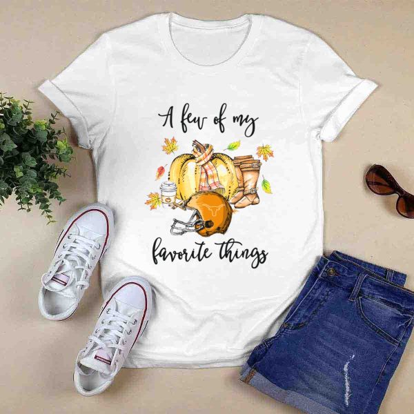 A Few of My Favorite Things Texas Longhorns Football Helmet Pumpkin Autumn T Shirt 1 0