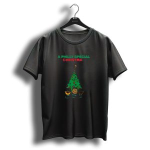 A Philly Special Christmas Tree With Characters And Santa Hat T Shirt