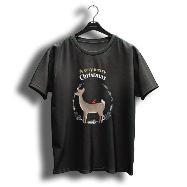 A Very Merry Christmas Deer And Bird Wreath T Shirt 1 t shirt 1