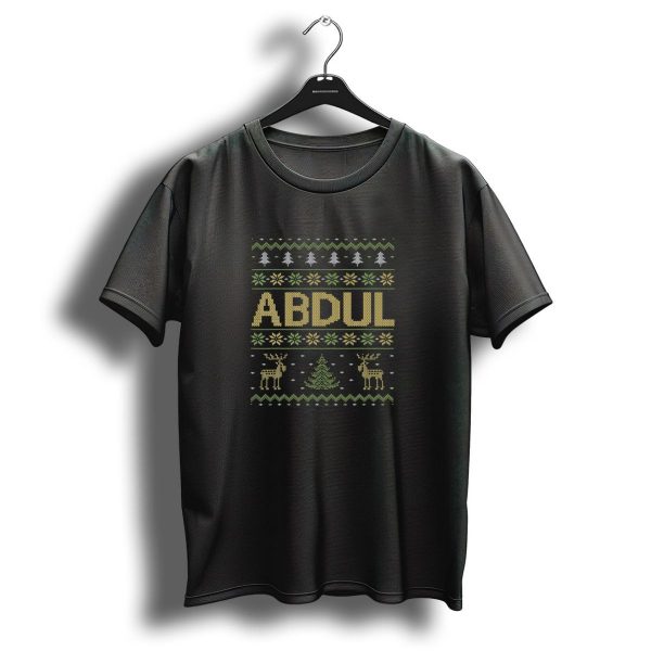 Abdul Ugly Christmas Sweater Reindeer And Tree T Shirt 1 t shirt 1