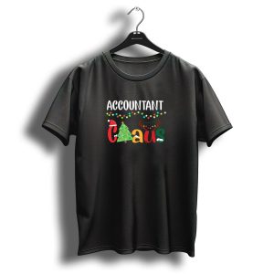 Accountant Claus Christmas Tree Reindeer Antlers Santa Hat T Shirt