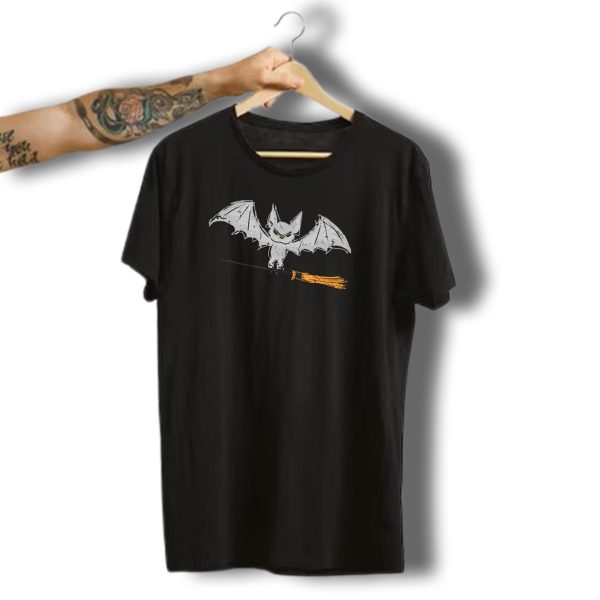 Adorable Halloween Bat Riding Broomstick Gift T Shirt 1 t shirt 1