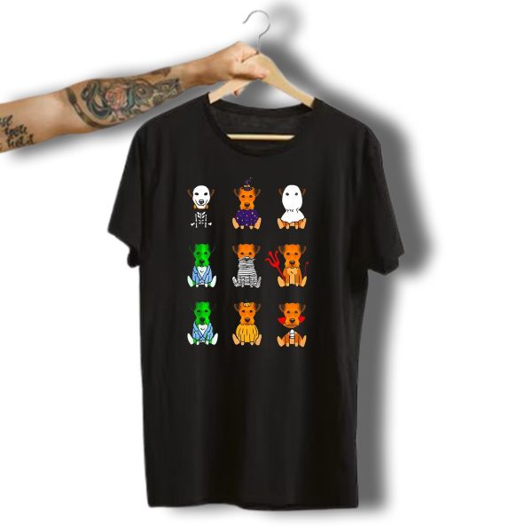 Airedale Terrier Halloween Costumes Skeleton Witch Ghost Zombie Mummy Devil T Shirt t shirt 1