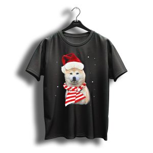 Akita Santa Merry Xmas Christmas Snowflakes T-Shirt