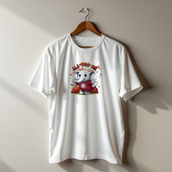 Ala Boo Ma Alabama Crimson Tide Cute Elephant Halloween Pumpkins Ghosts T Shirt t shirt 1