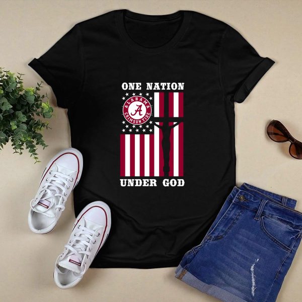 Alabama Crimson Tide %E2%80%93 One Nation Under God t shirt Style 1 Black 1