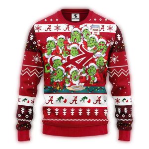 Alabama Crimson Tide 12 Grinch Xmas Day Christmas Ugly Sweater