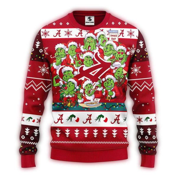 Alabama Crimson Tide 12 Grinch Xmas Day Christmas Ugly Sweater 1