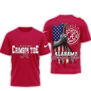 Alabama Crimson Tide 2025 Ncaa Firefighter American Flag All-over Print T-Shirt