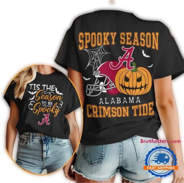 Alabama Crimson Tide 2025 NCAA Halloween Spooky Season Vintage T Shirt 1