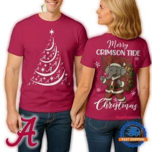 Alabama Crimson Tide 2025 Ncaa Merry Christmas All-over Print T-Shirt