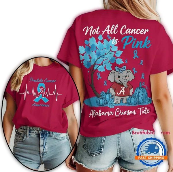 Alabama Crimson Tide 2025 NCAA Prostate Cancer Awareness Unisex 3D Shirt 1