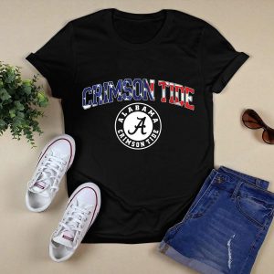 Alabama Crimson Tide American Flag Crimson Tide Circle T Shirt 1