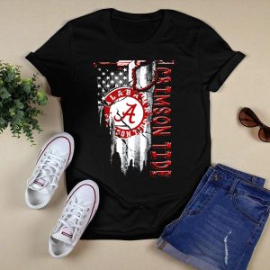 Alabama Crimson Tide American Flag Distressed T Shirt