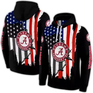 Alabama Crimson Tide American Pride All-Over Print Hoodie