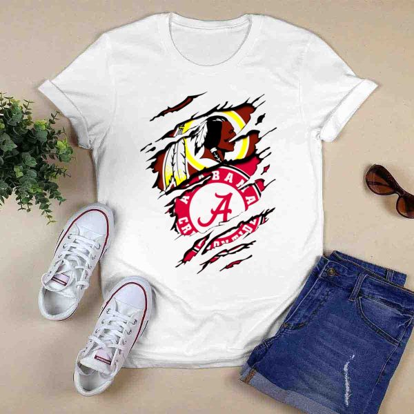 Alabama Crimson Tide And Washington Redskins Fan Statement T Shirt Style 1 0