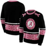 Alabama Crimson Tide Awareness Ribbon Black Pink All-over Print Sweatshirt