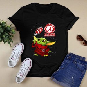 Alabama Crimson Tide Baby Yoda Football Fans T Shirt
