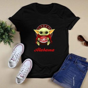 Alabama Crimson Tide Baby Yoda Football T Shirt