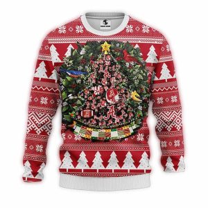 Alabama Crimson Tide Ball Pine Tree Christmas Ugly Sweater