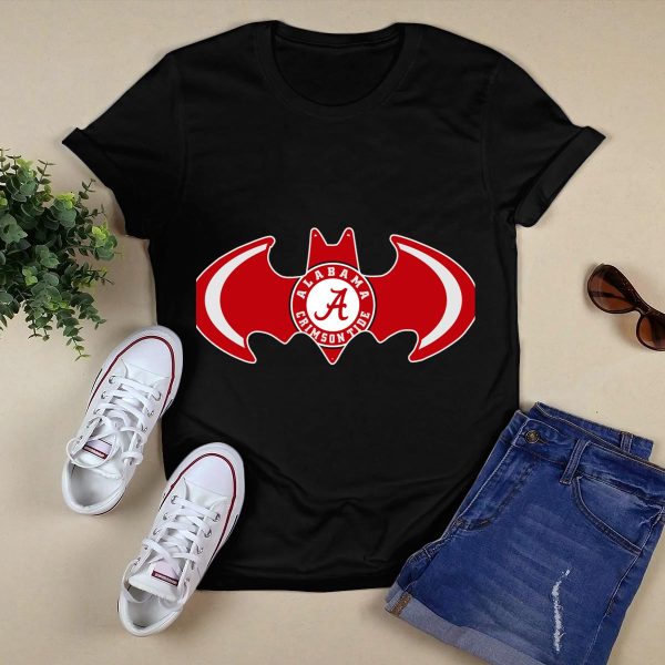 Alabama Crimson Tide Bat Symbol T Shirt Style 1 Black 1
