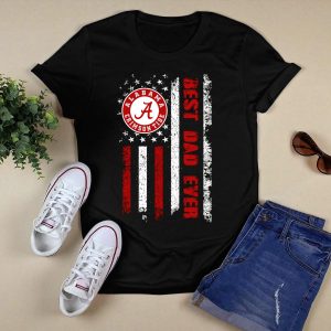 Alabama Crimson Tide Best Dad Ever American Flag T Shirt
