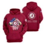 Alabama Crimson Tide Blood Inside Me Flag Us All-Over Print Hoodie