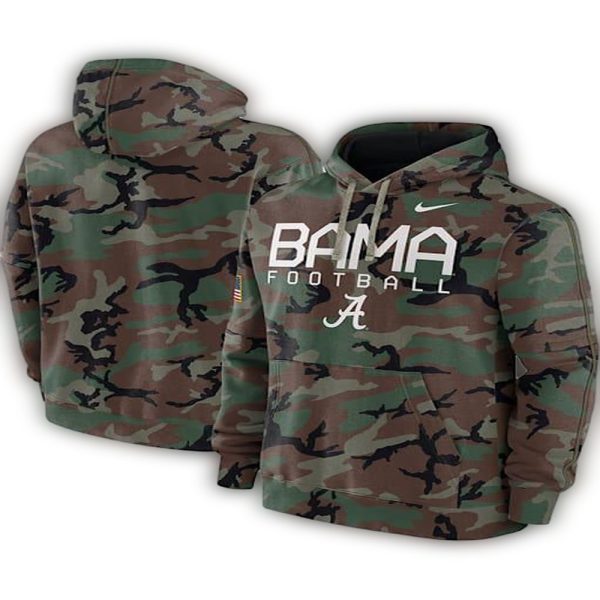Alabama Crimson Tide Camo Military AOP Hoodie 1