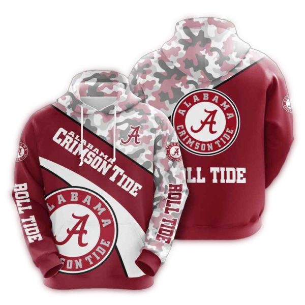 Alabama Crimson Tide Camo Veteran AOP Hoodie 1