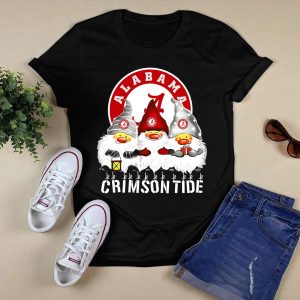 Alabama Crimson Tide Christmas Gnomes Merry Christmas Happy Holidays T Shirt