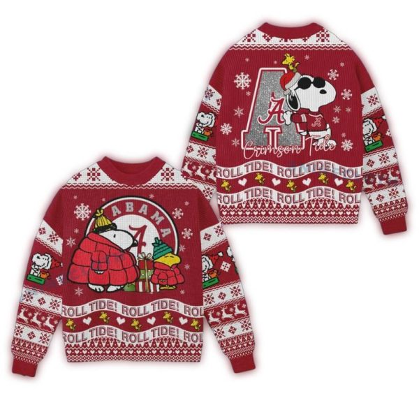 Alabama-Crimson-Tide-Christmas-Snoopy-Ugly-Sweater-1 Alabama Crimson Tide Christmas Snoopy Ugly Sweater 1