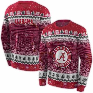 Alabama Crimson Tide Christmas Trees All-over Print Sweatshirt
