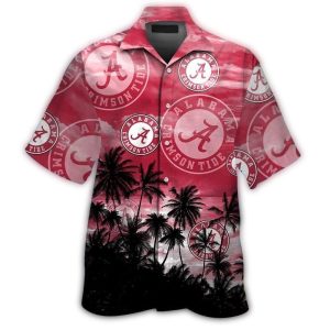 Alabama Crimson Tide Coconut Beach Sunset Summer Hawaiian Shirt