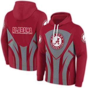 Alabama Crimson Tide Concentric Lines All-Over Print Hoodie