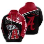 Alabama Crimson Tide Elephant Black And Red All-Over Print Hoodie