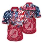 Alabama Crimson Tide Flag American For 4th Of July Hawaiian Shirt