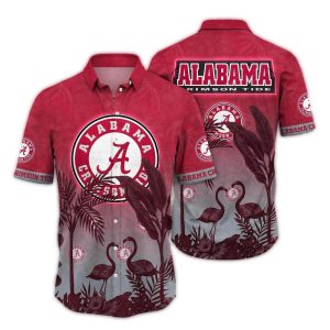 Alabama Crimson Tide Flamingo Landscape Vintage Hawaiian Shirt